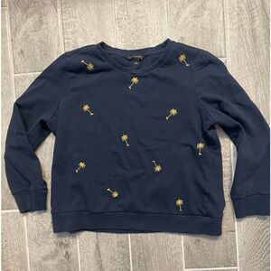 Banana Republic Navy Shirt with Gold Palm Trees size Large